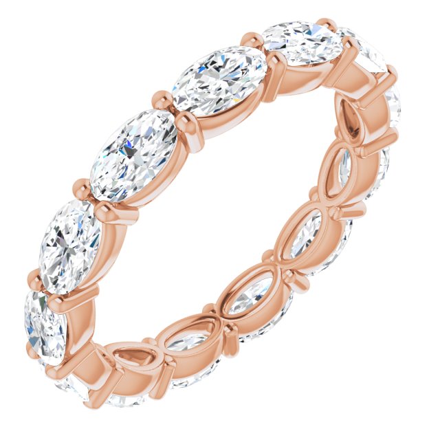 2.73 ct. Oval Diamond East West Set Eternity Band-VIRABYANI